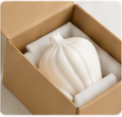 Ceramic vase protected in individual box with foam packaging