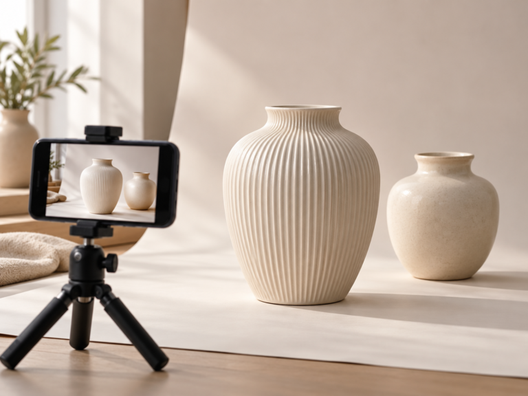 Pre-shipment product photo and video review for ceramic vases